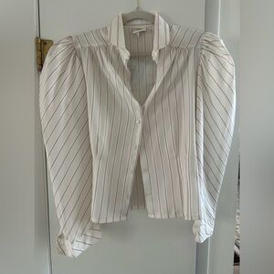 Vintage Striped White and Pink Women's blouse